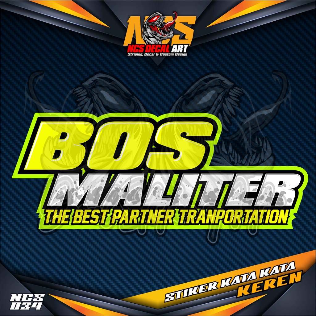 Stiker Decal Kata-kata Keren, Lucu, Bijak, Motivasi BOS MALITER - Stiker Variasi Mobil, Kaca Mobil B