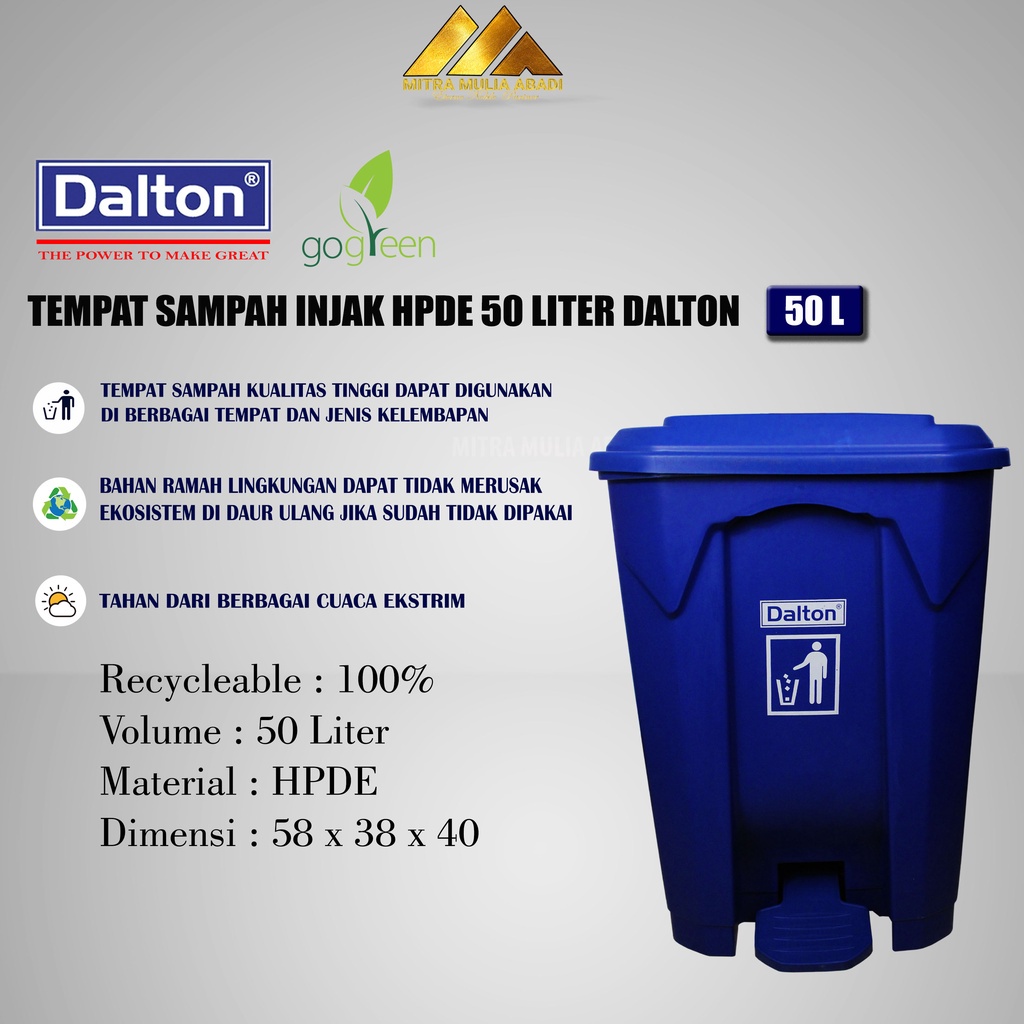 ID TEMPAT SAMPAH INJAK 50 LITER DALTON HPDE / DUSTBIN / BAK SAMPAH DALTON