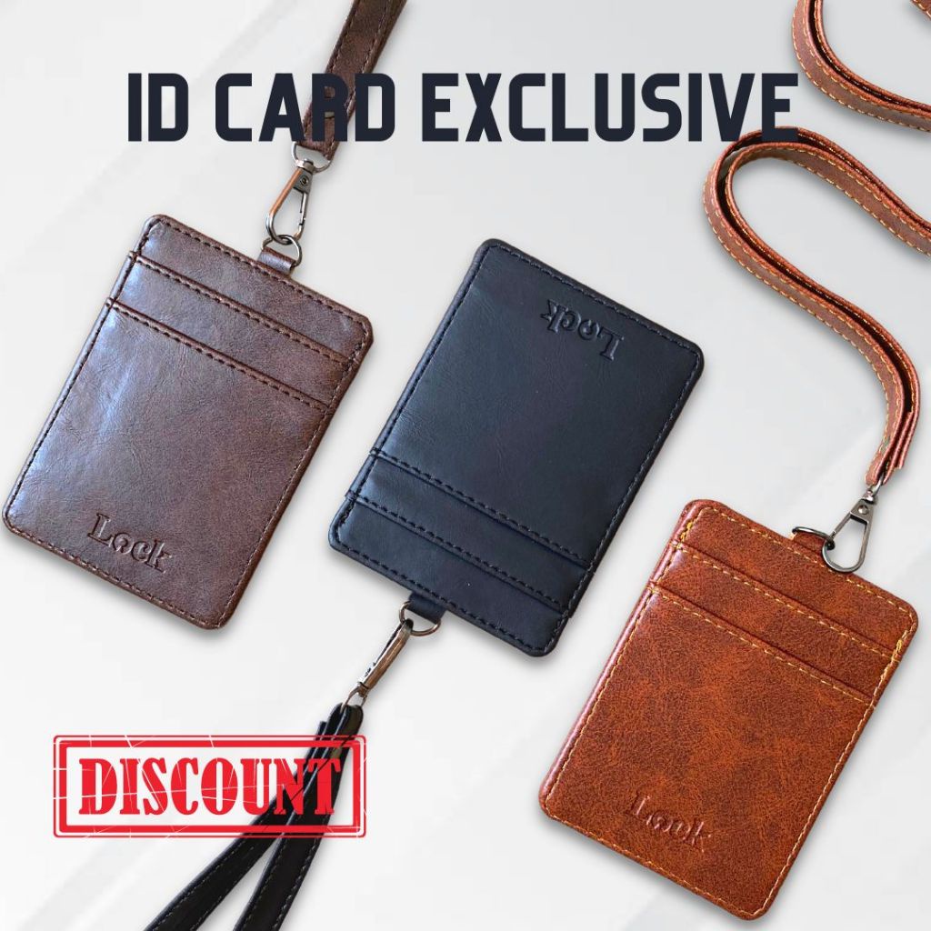 

Id Card Holder Lanyard Kulit PU Leather SWS24
