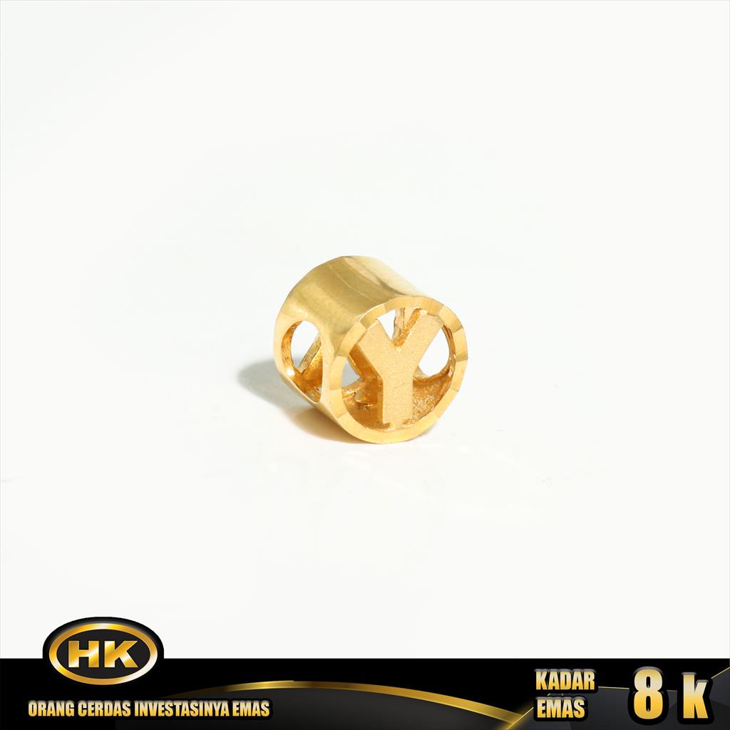 Liontin Emas 8K - Huruf Y -HK Gold