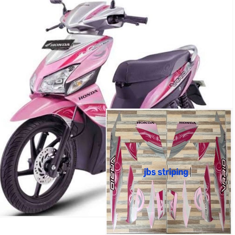 striping  Honda Vario cw karbu pink tahun 2010 stiker lis les striping vario  cw karbu pink tahun 20