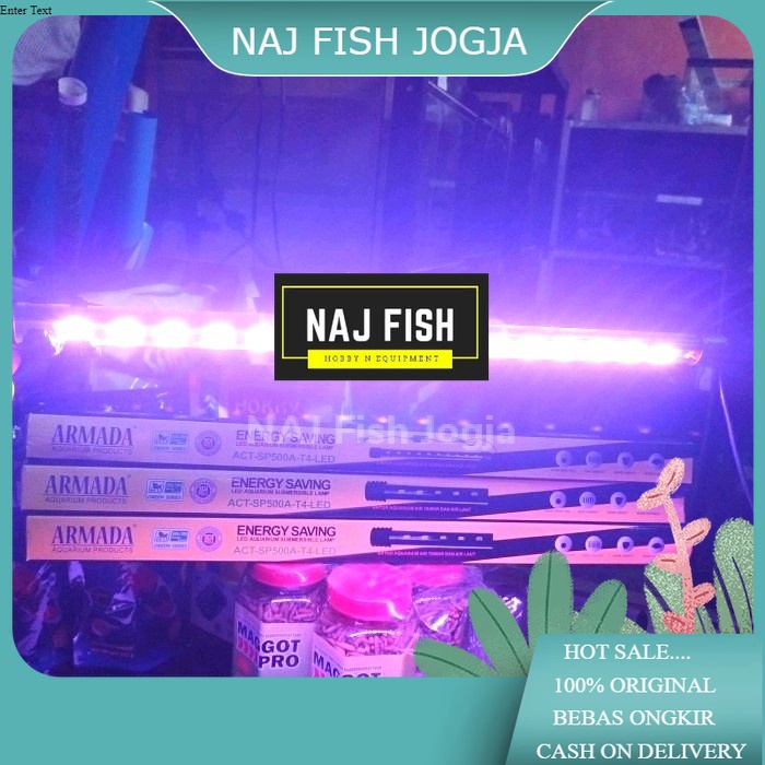 Lampu LED Celup Aquarium Aquascape warna pink / Merah