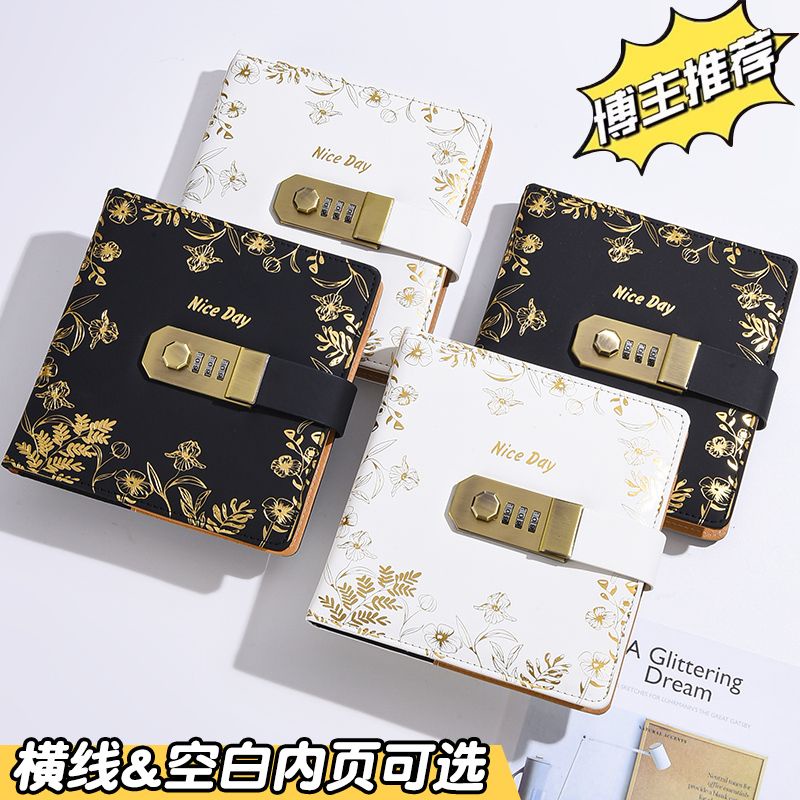

Password lock notebook square notebook thickened hand ledger retro style diary