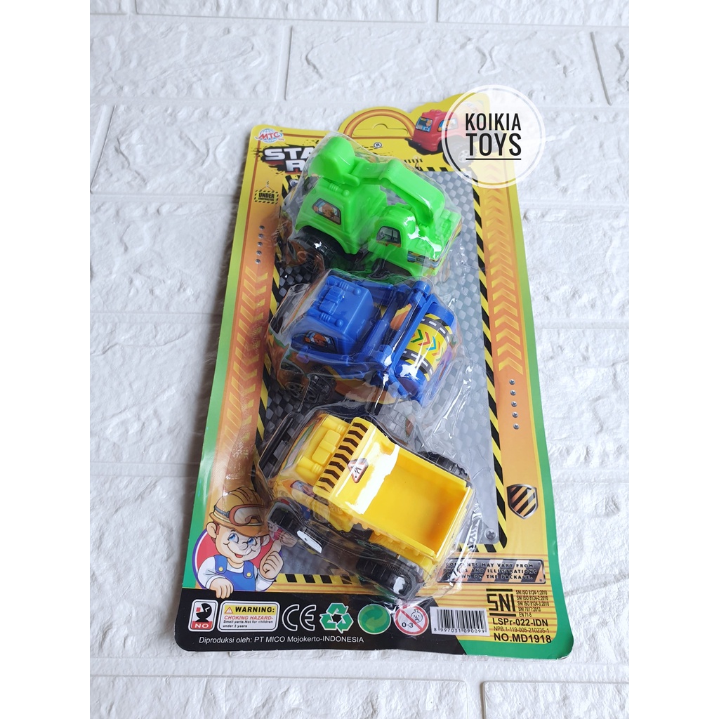 Mainan anak truk kontruksi isi 3pcs construction truck mobil proyek star rider