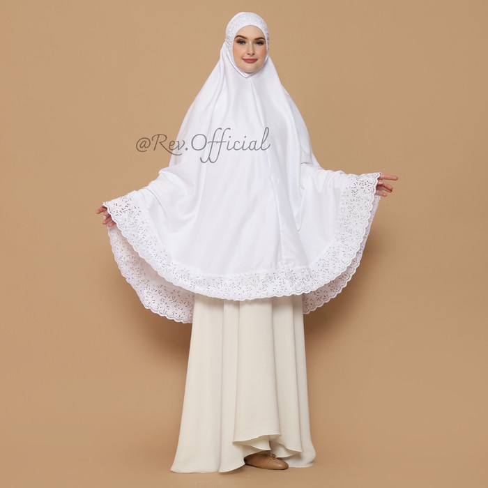 Bergo Kantong Wanita Putih Polos Super Jumbo Haji dan Umroh - Putih  Polos, Super Jumbo