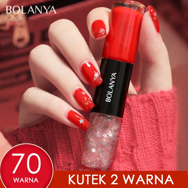 Yoibeauty - BOLANYA Kutek 2in1 Non Peel Off Nail Polish Kutek Halal Kutek Kering Angin