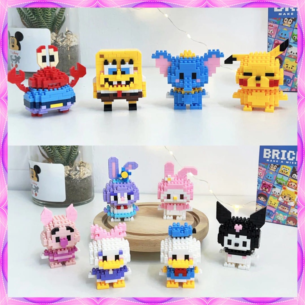 Lego Nano Block Flowers Pot Bunga Mainan Balok Buket Mainan Anak-anak Pendidikan dan Mainan Balok Ed