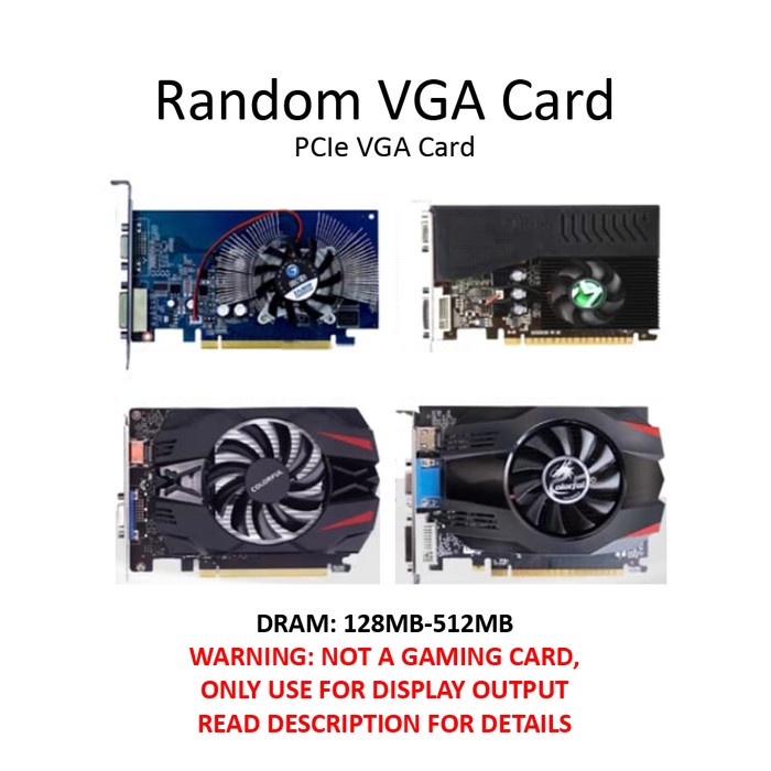 Random VGA GPU Second Low-End Bekas VGA HDMI PCIe Graphics Card