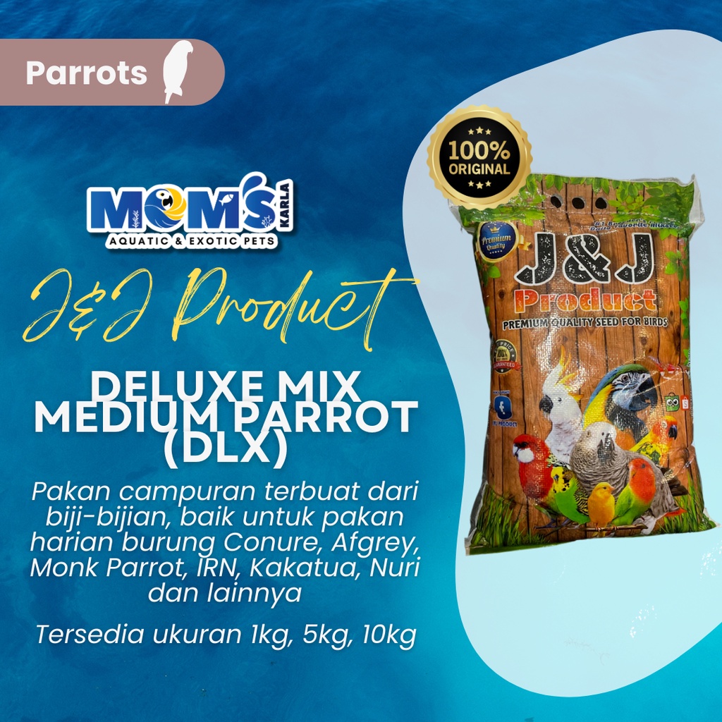 J&J DELUXE MIX MEDIUM PARROT (DLX) 9kg