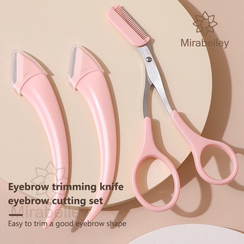 COD Gunting Cukur Alis Dengan Sisir Untuk Kecantikan Alat Cukur Alis Dengan Sisir Pemangkas Alis Mel