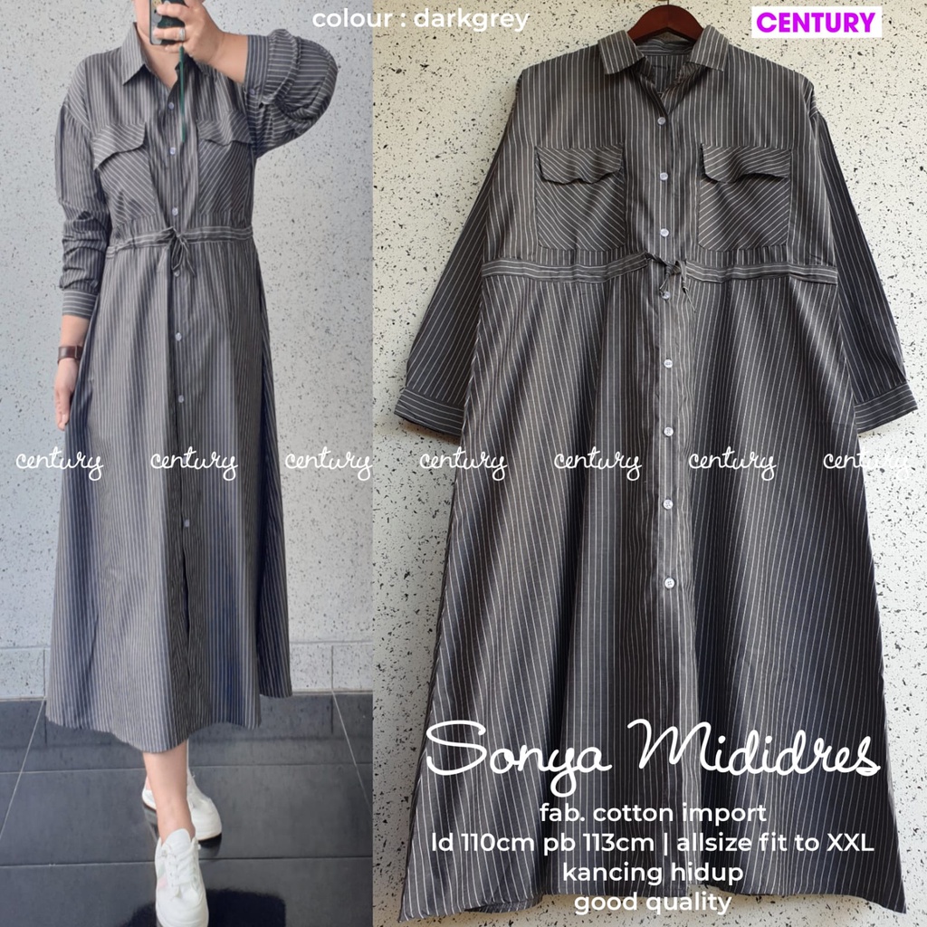 Midi dress Sonya/dress wanita murah/dress rok umbrella/baju wanita murah/Gamis jumbo LD 110/dress terkini 2023