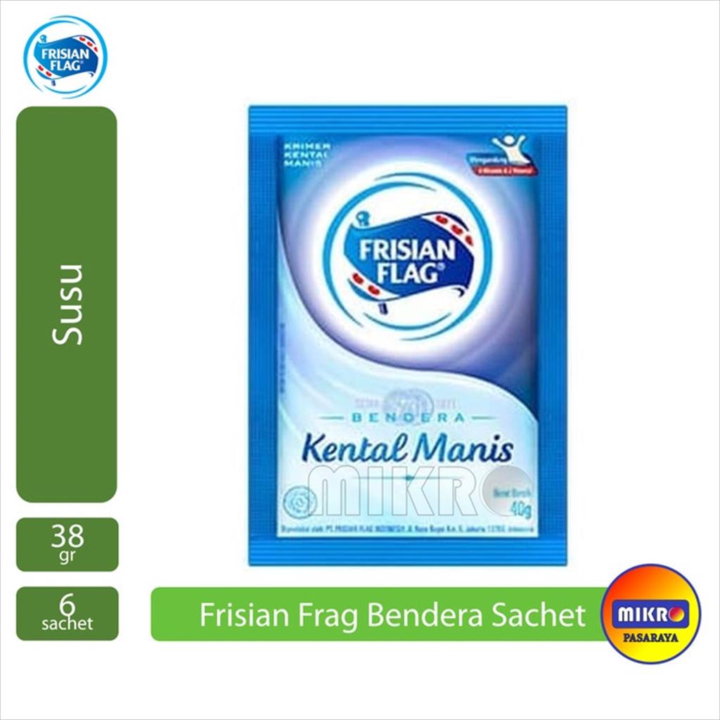 

Frisian Flag Bendera Krimer Putih Full Cream SACHET [38 gr x 6 sachet / 1 renceng] KRIMER