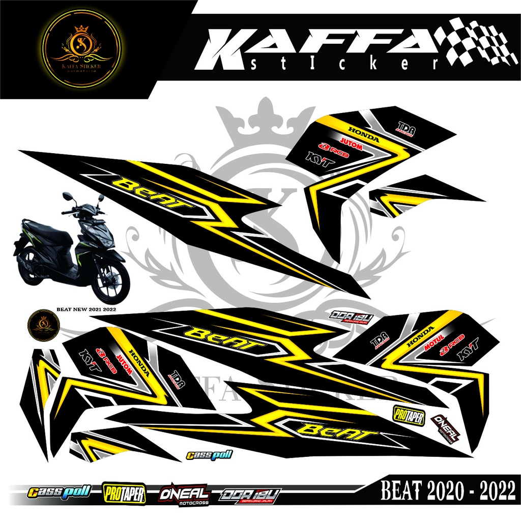 VARIASI LIS SIMPLE STRIPING MOTOR NEW HONDA BEAT 2020-2021 DELUXE CUSTOM STRIPING BEAT 2020 BARU ICO