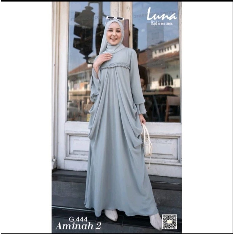GAMIS LUNA HIJAB  TERBARU | G 444 aminah 2 dress by luna hijab ori dan  G.412 FREESYIA 3 BY LUNA HIJ