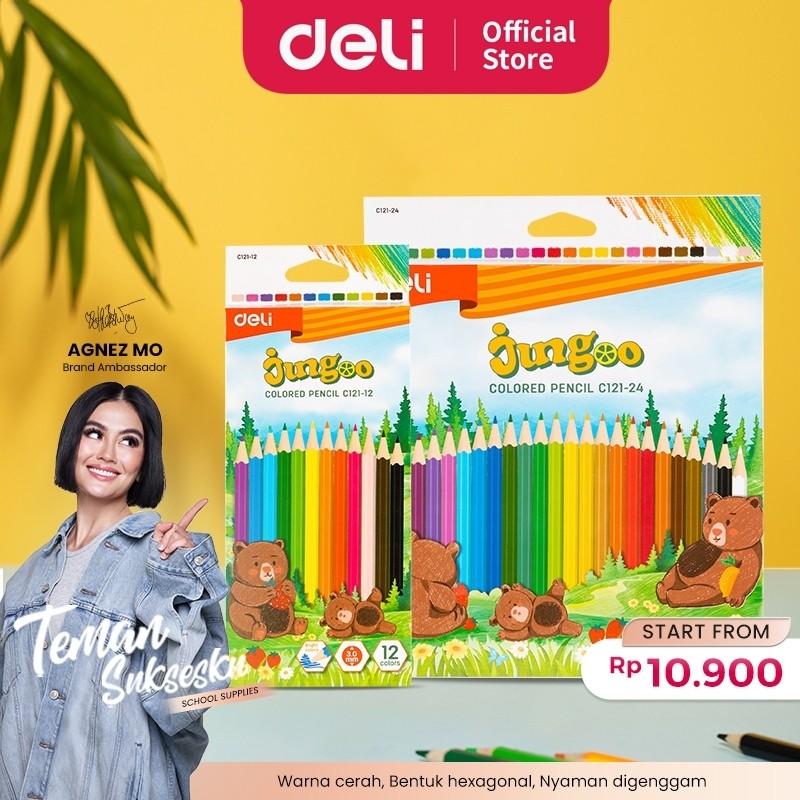 

Deli Colored Pencil / Pensil Warna Lucu 12 24 Warna Pewarnaan Cerah EC121-24 dan ec121-12