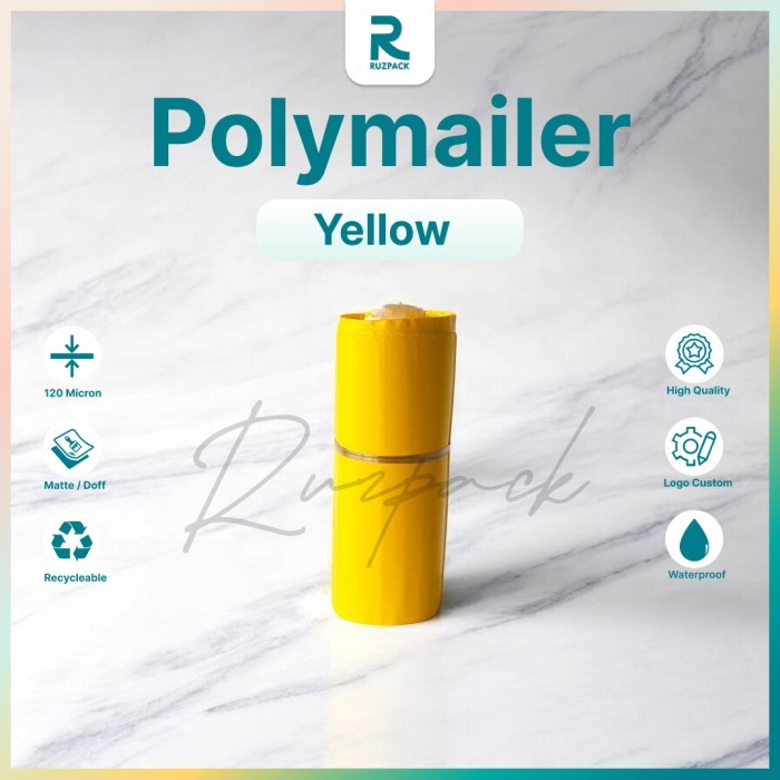 

35 x 45 + 5cm Polymailer Polybag Kantong Plastik Packing (+-100pcs) - Yellow Matte