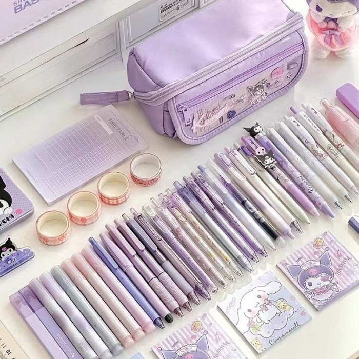 

Tempat pensil aesthetic pencil case box pensil korea organizer box pensil cute Kapasitas besar - Blue B