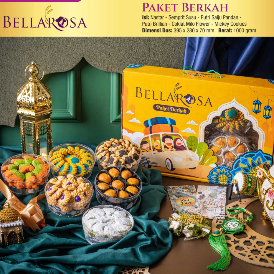 

PROMO!!!!( BERAT 1KILO ) PAKET KUE LEBARAN PARSEL BELLAROSA BERKAH / PAKET KUE KERING
