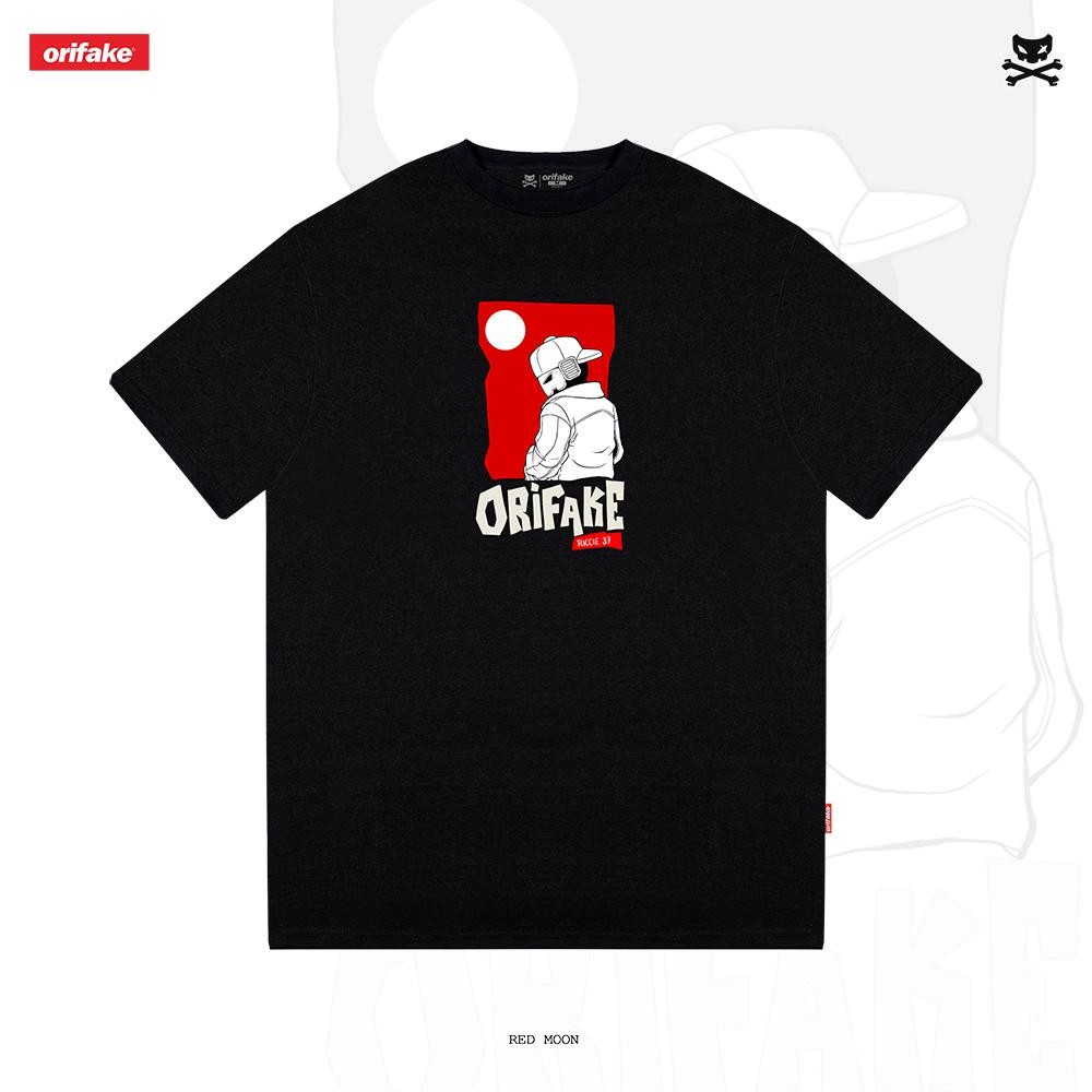 [COD] Orifake - T-Shirt Red Moon 200gsm Kaos Pria Original