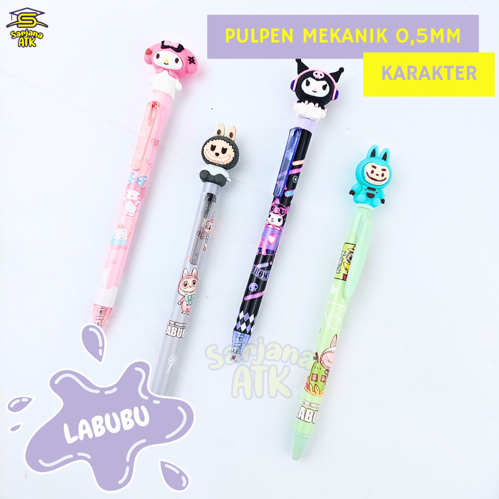 

(1pcs) Bulpen Cetek / Pulpen Mekanik / Mechanical Pen Karakter 0,5mm LABUBU SANRIO