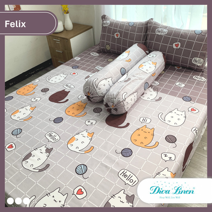 "SKY.LD" -  TERLARIS Diva Linen Set Sprei Microtex Tinggi 30 cm - Felix - 90x200