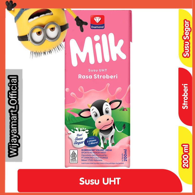 

Diamond Susu UHT Stroberi Kotak 200 ml
