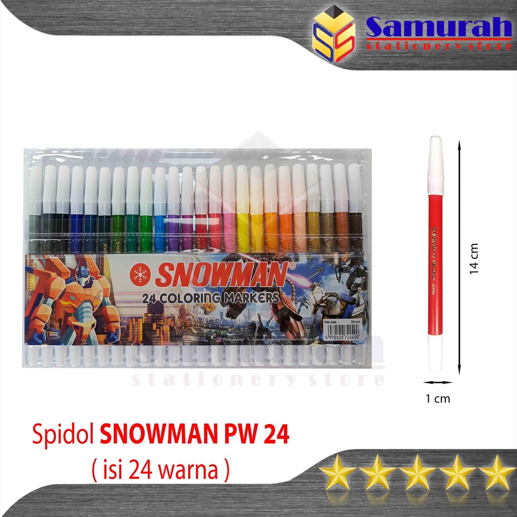 

mdn Spidol Kecil Snowman 24 Warna ( Set ) / Coloring Marker 24 Colours
