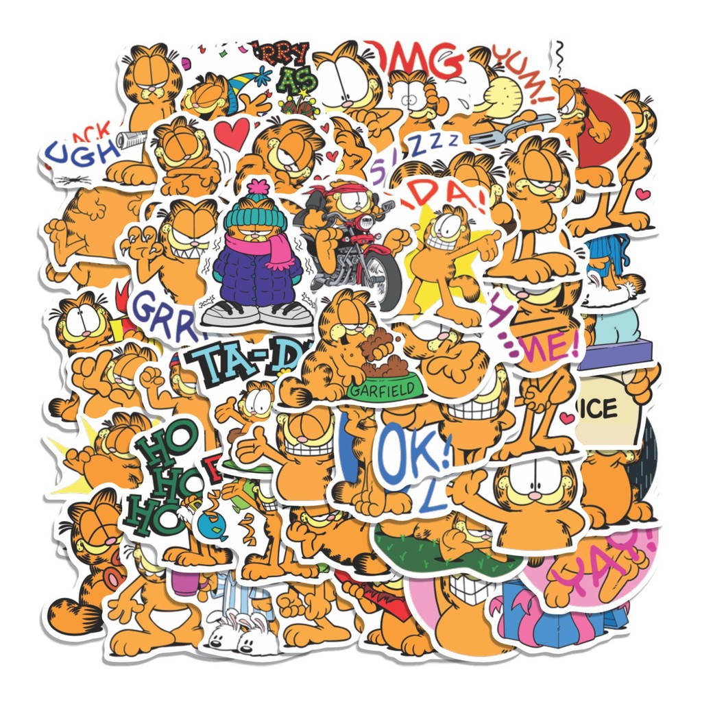 

COD 50 Pcs Stiker GARFIELD CAT /Kucing Garfield / Kucing Oyen Lucu Anti Air Untuk Dekorasi Notebook Sepeda Skateboard Handphone