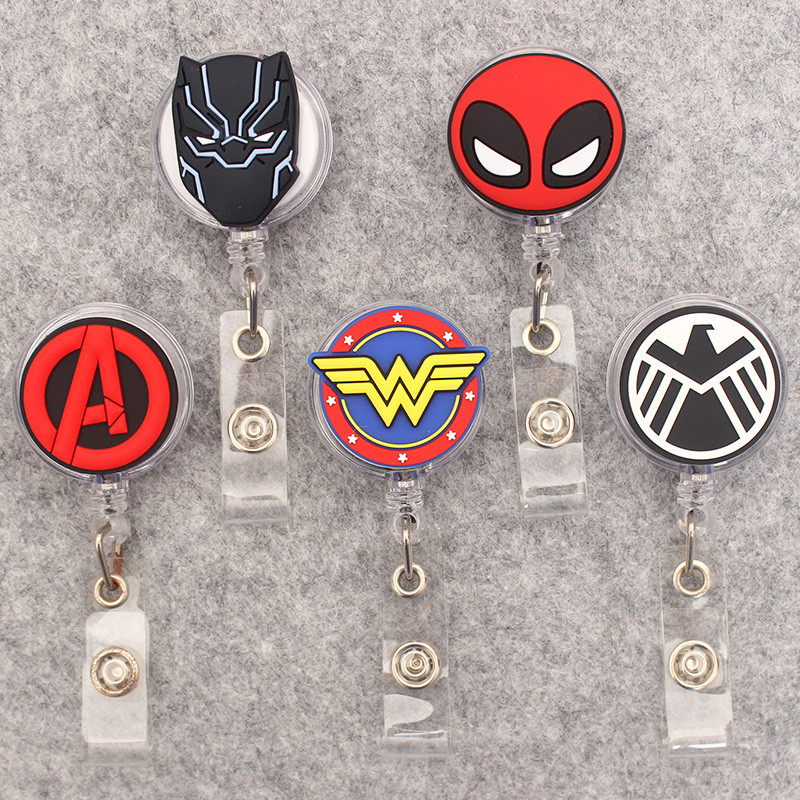 

Cartoons Brave Man Logo Style Retractable Badge Reel For Nurse Doctor Card Holder Office Hospital Supplies Boy Girl Name Card