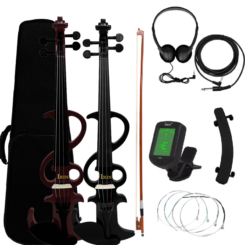 IRIN Electric Violin Right Handed 4/4 Electric Silent Violin Fiddle Accessories W/4/4 Violin Bow & F