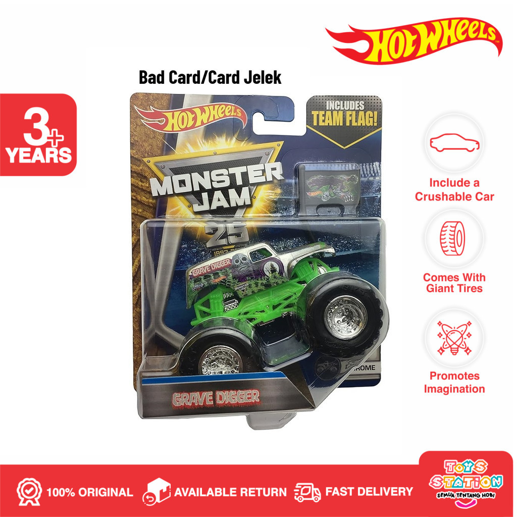 Hot Wheels Monster Jam Includes Team Flag Grave Digger