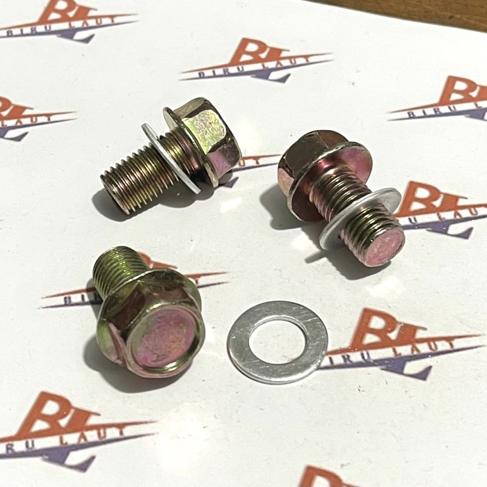 (Paket isi 3 Set) Baut Oli RX King M12 Kunci 17 + Ring Oli M12 Set