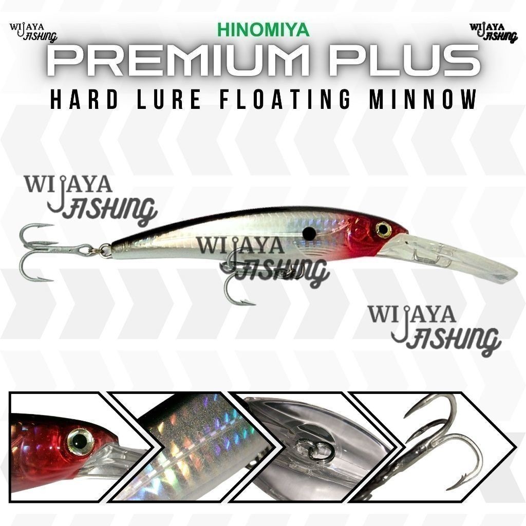 Umpan Pancing Casting Trolling HINOMIYA Premium Plus 9046 Minnow 12cm 32gr Hard Lure Floating Wijaya