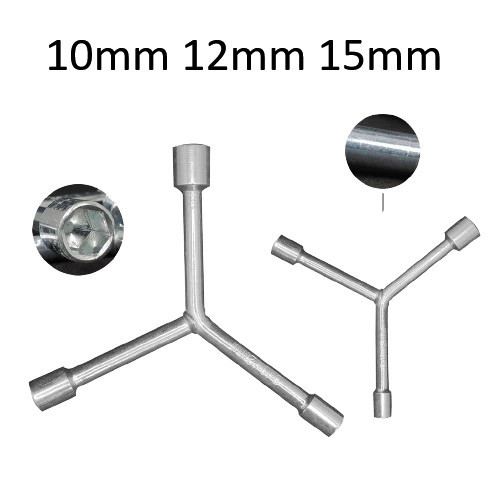 Kunci Sock Shock Y 10-12-15 Kunci Sok Chrome Pendek Kecil Mini Sepeda Motor 10 12 15 mm Y Socket Wrench Alat Pembuka Baut