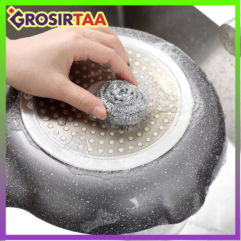 COD Makassar Sabut Kawat Cuci Piring Stainless Steel Anti Karat Serbaguna Dishwashing Wire Spon Pemb