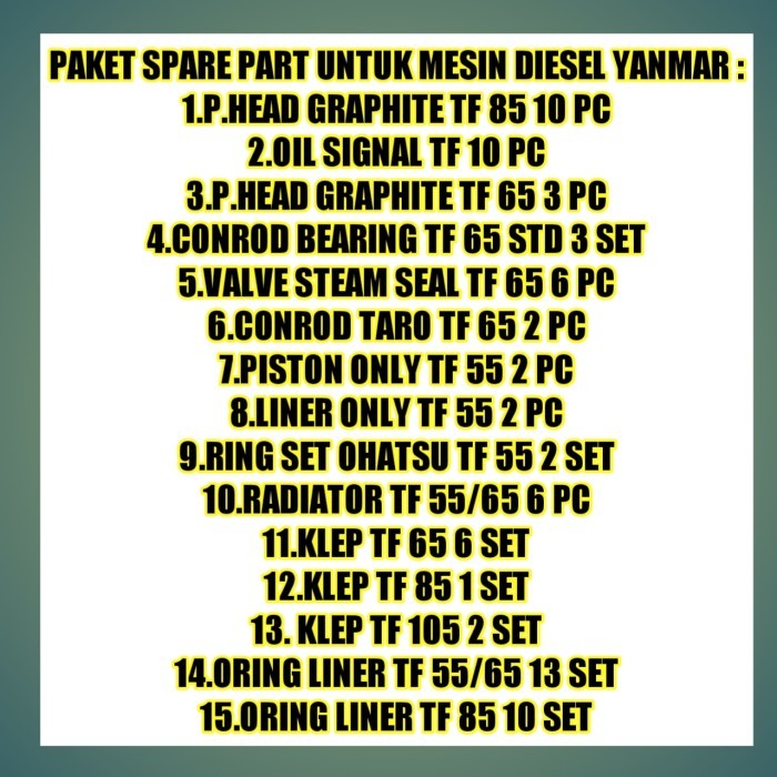PAKET HEMAT YANMAR DIESEL ENGINE COD