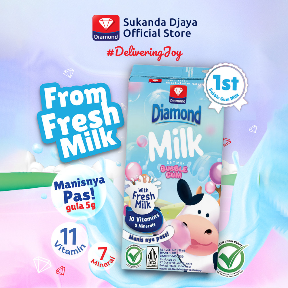 

Diamond Milk Susu UHT Bubble Gum 125 Ml