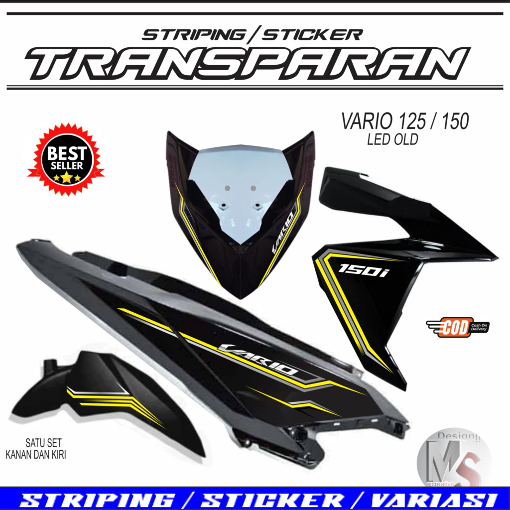 LIST Stiker Motor lis decal 150 VARIO LED OLD Transparan UV Honda Vario Led Old