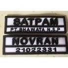 Bordir Bed Nama Bordir SATPAM TIMBUL bet nama dada satpam