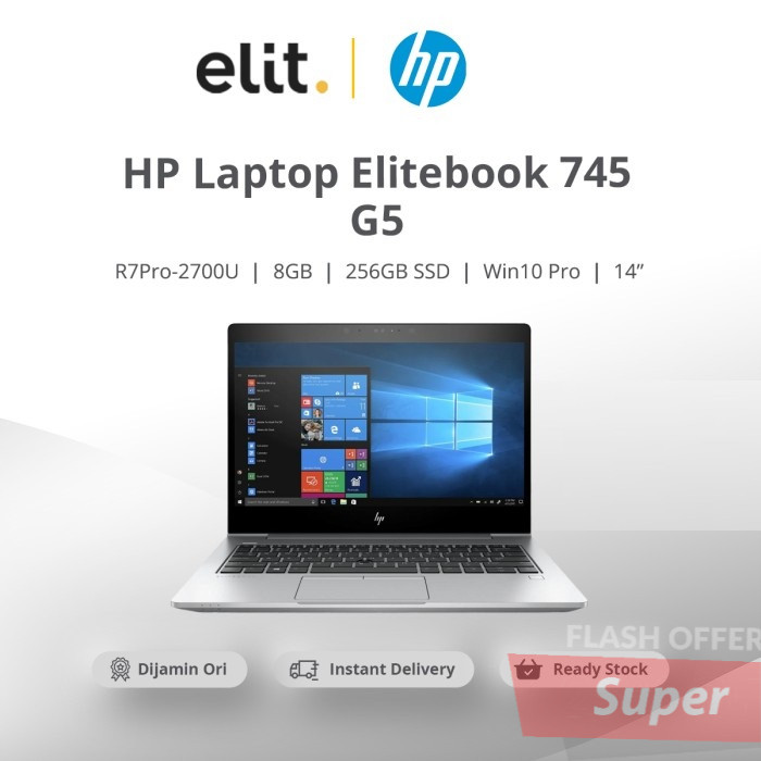 HP elitebook 745 G6 AMD ryzen 5 PRO| 16GB | SSD 512 | RADEON VEGA 8 - HP 745 G5 Laptop metal stylis