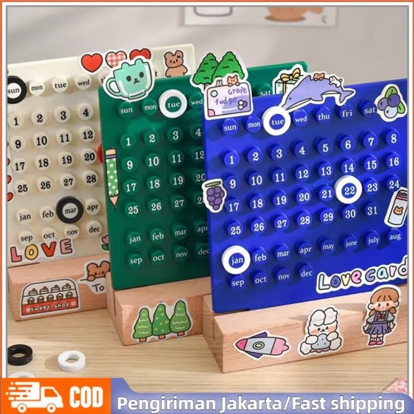 

RHAAST - Permanent Calendar DIY Kalender Meja Abadi Kawaii Desktop Calendar