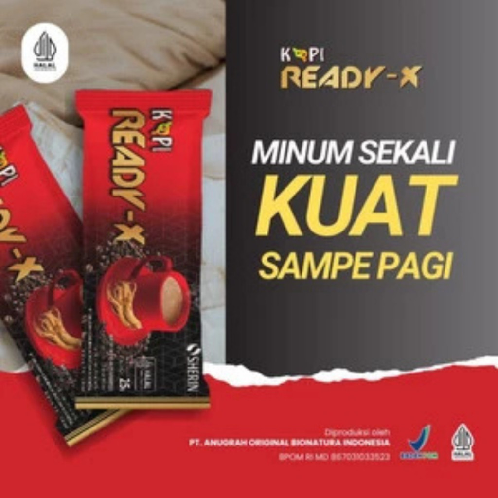 

Kopi Ready-X ORIGINAL - Kopi Menjaga Kebugaran Tubuh Selama Bertempur Meningkatkan Gairah BPOM Isi 5