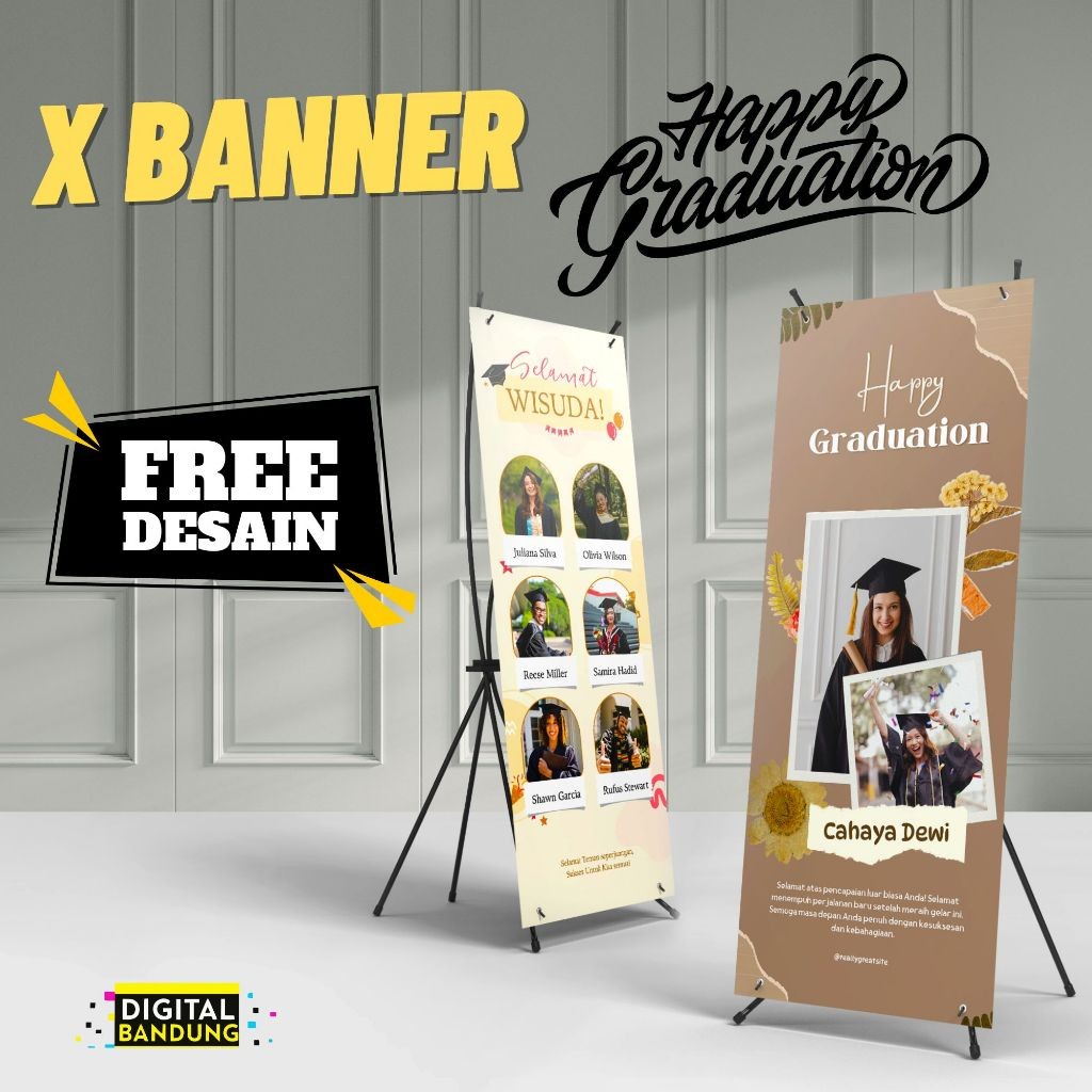 X Banner Wisuda Gratis Design Cetak X Banner Wedding Aqiqah Promosi Event acara