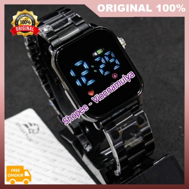 Jam Tangan LED Rantai Jam Tangan Digital Wanita Pria Jam Tangan Wanita LED Digital ORIGINAL