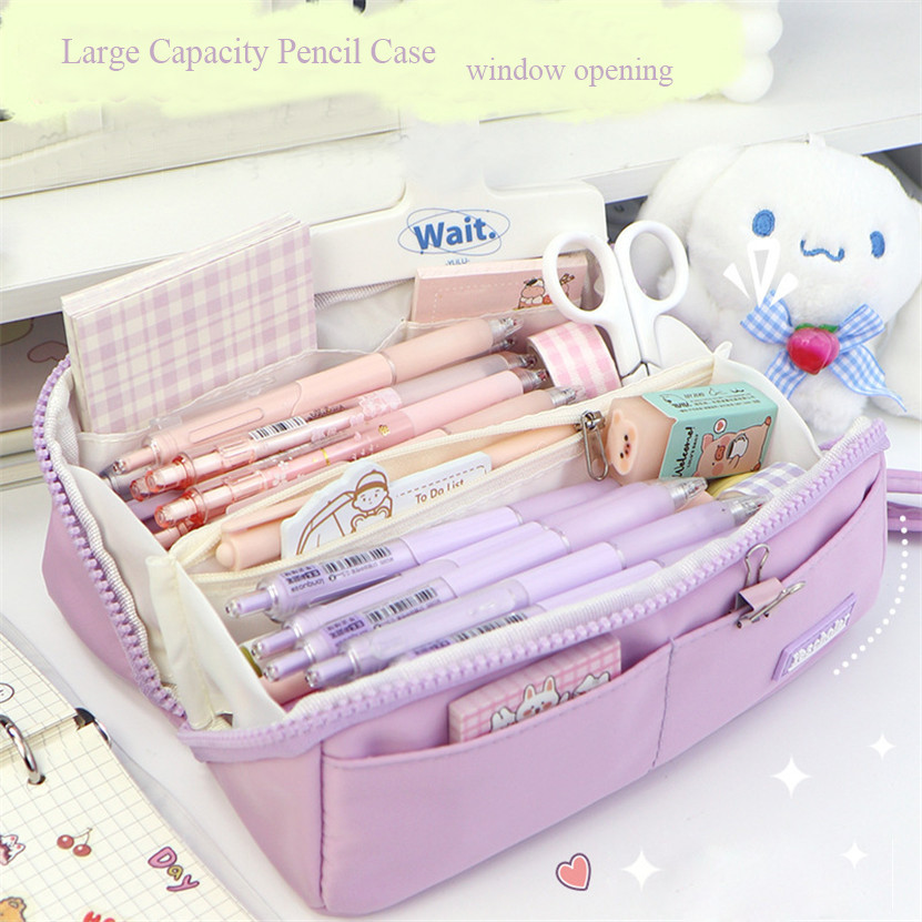 

Pencil Case Large Cute Bags Estuche Escolar 3 Compartimientos De Lápices Lapicera Pencil Pouch Back To School Trousse Aesthetic