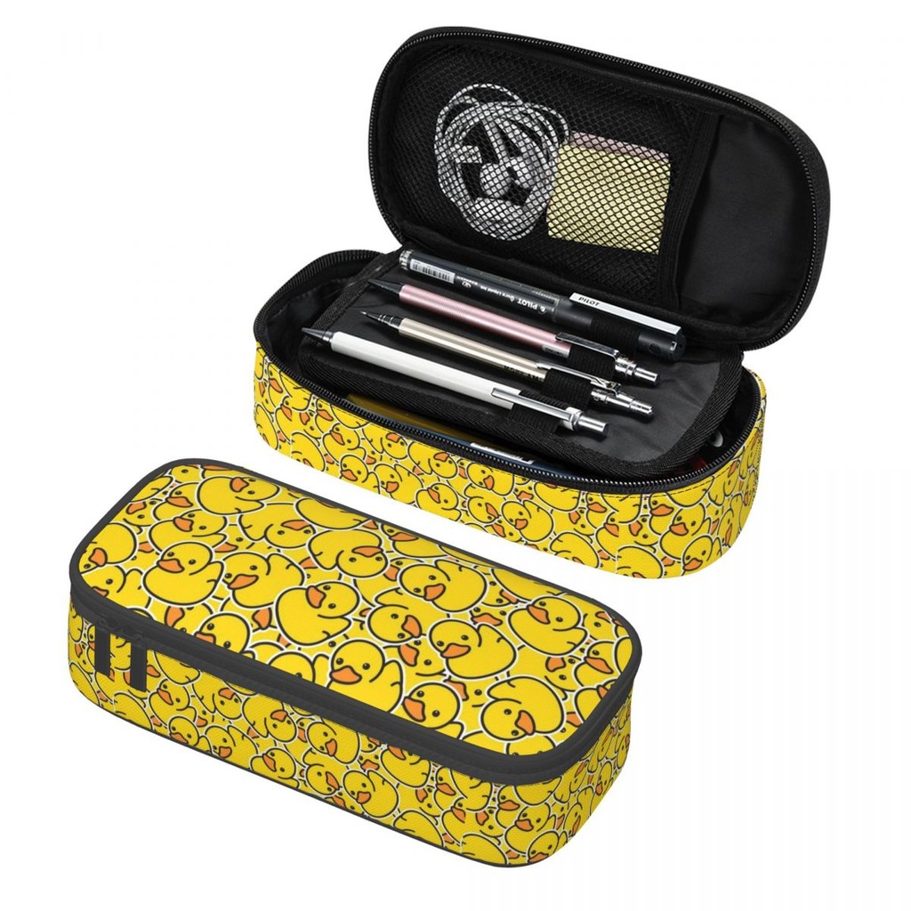 

Custom Kawaii Yellow Classic Rubber Duck Pencil Cases for Girls Boys Large Capacity Pen Bag Box School Accessories