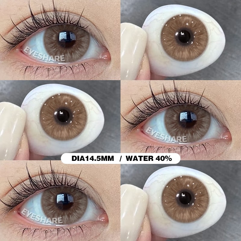{COD}-Lensa Kontak Seattle Brown Softlens Eyeshare Lensa Kontak Warna Mata Besar 14.5mm Lensa Fashio