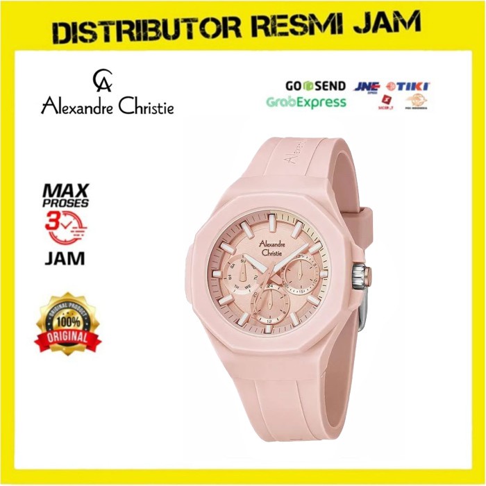 Jam Tangan Wanita Alexandre Christie AC6590BF AC 6590 BF Peach