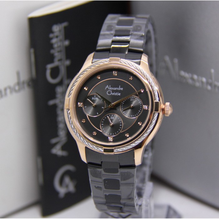 Jam Tangan Wanita Alexandre Christie AC2844 2844 BF Black Rosegold