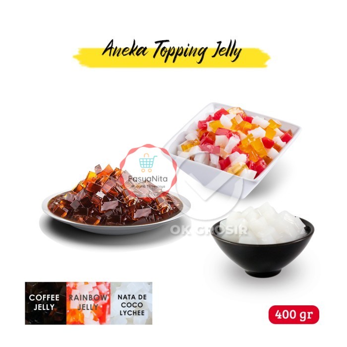 

Rainbow Jelly/ Coffee Jelly/ Coconut Jelly/ Topping Jelly [410-420 gr] - Rainbow 420 gr - FasyAnita Mart Denpasar